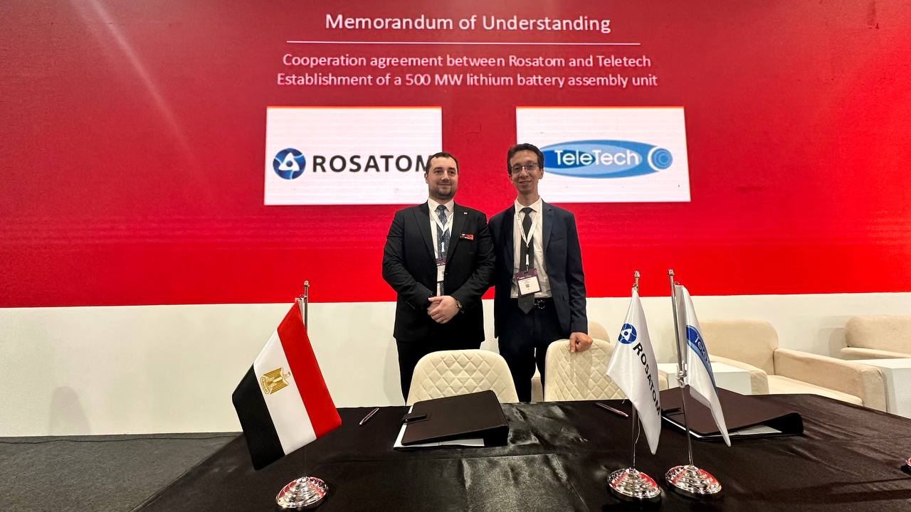Rosatom, Teletech to Set Up 500 MWh Energy Storage Assembly in Egypt