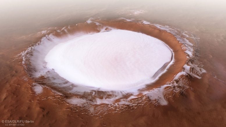 Ice Filled Korolev Crater on Mars