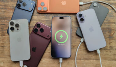 A handful of iPhones charging