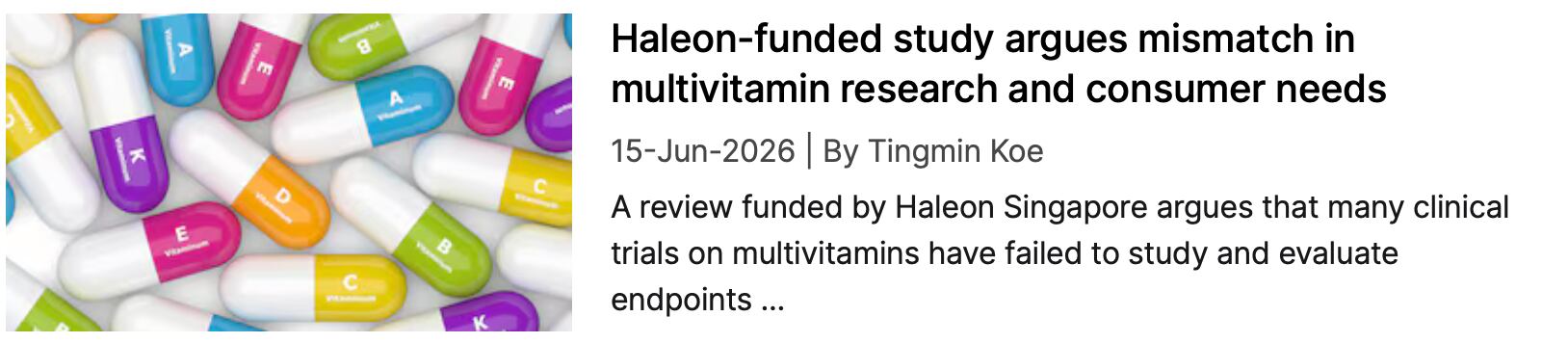 Haleon multivitamin survey NI coverage