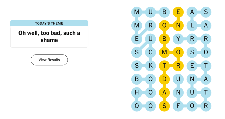 The completed NYT Strands puzzle for Oct. 5, 2026.