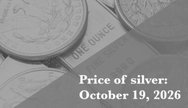 Current price of silver as of Monday, Oct. 19, 2026