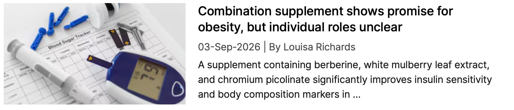 Combination supplement and obesity NI coverage