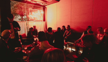 Bar Shrimp uses laser-etched acoustic panels to balance music and conversation