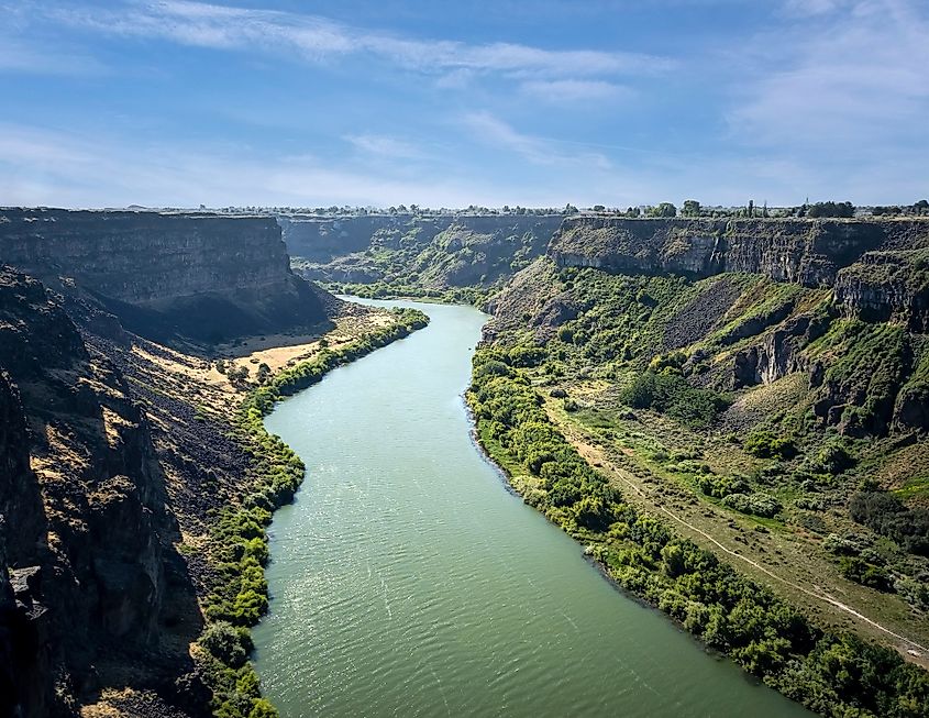 The Snake River winding through Hells Canyon