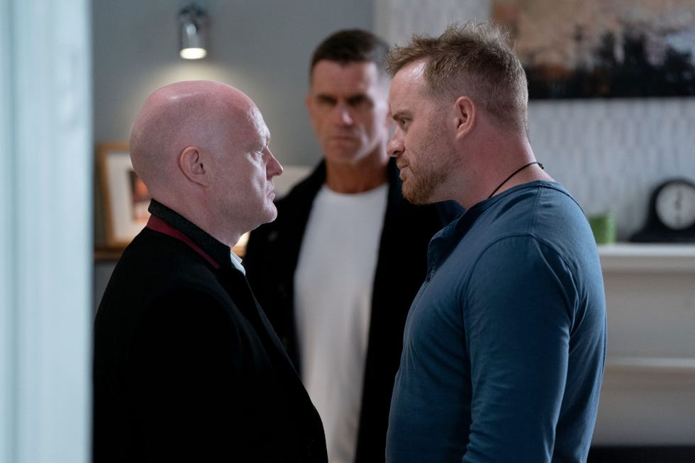 EMBARGOED UNTIL 27/10/2026 Max Branning, Jack Branning, Sean Slater, EastEnders max branning, jack branning, sean slater, eastenders