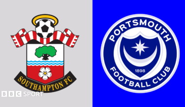 The Southampton and Portsmouth club crests side by side