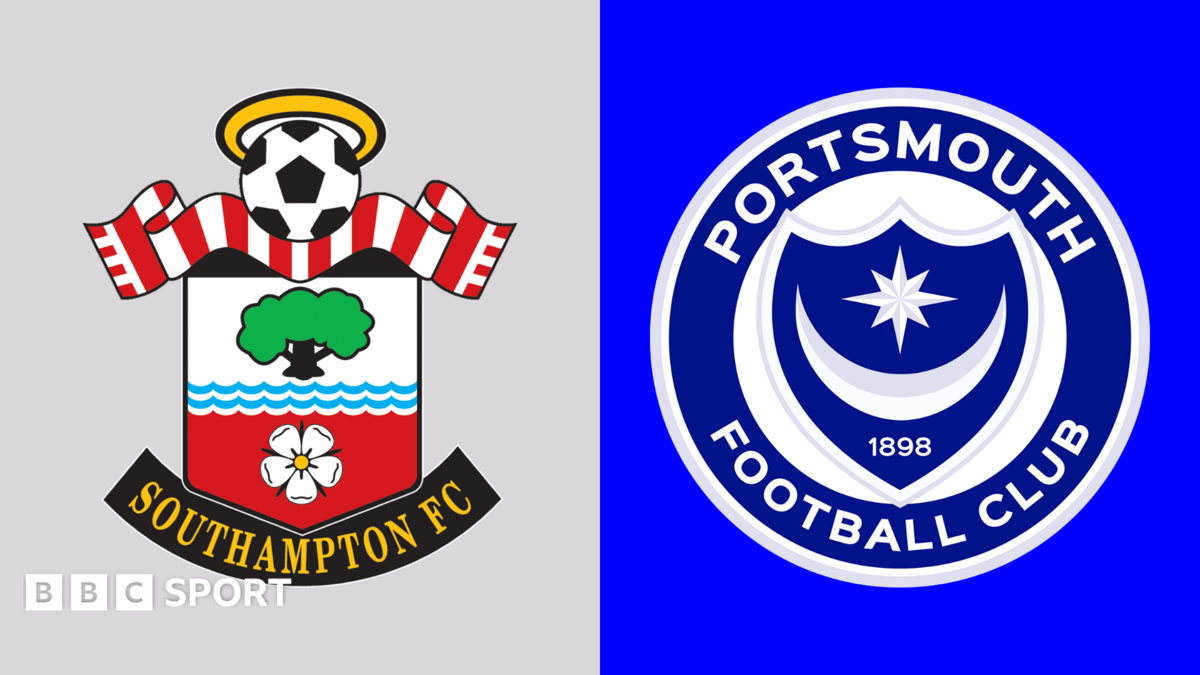 The Southampton and Portsmouth club crests side by side