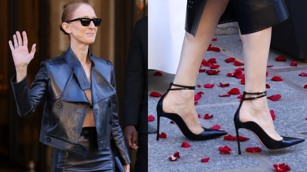 Céline Dion is seen outside her hotel on Wednesday in Paris, France.