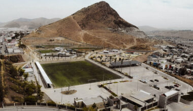 open fields and concrete paths create shared sports landscape in tijuana