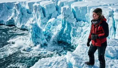 Antarctica's Thwaites Glacier ice shelf edge meeting the ocean