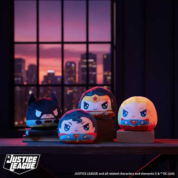 TeeTurtle's Justice League Reversible Plush collection includesBatman/Joker, Clark Kent/Superman, Supergirl/Krypto, and Wonder Woman/Cheetah.