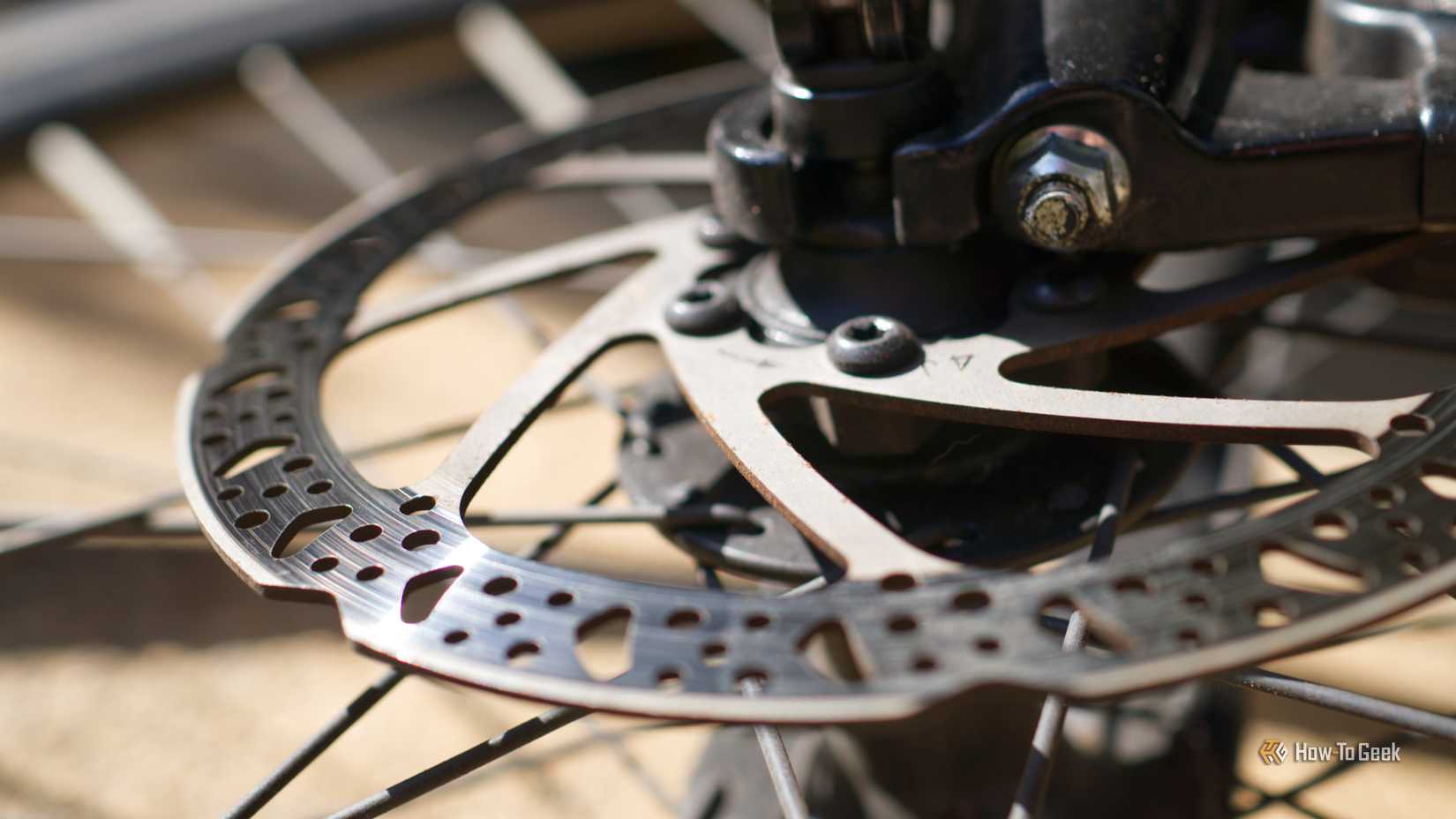 Disc brakes on a Giant bike.