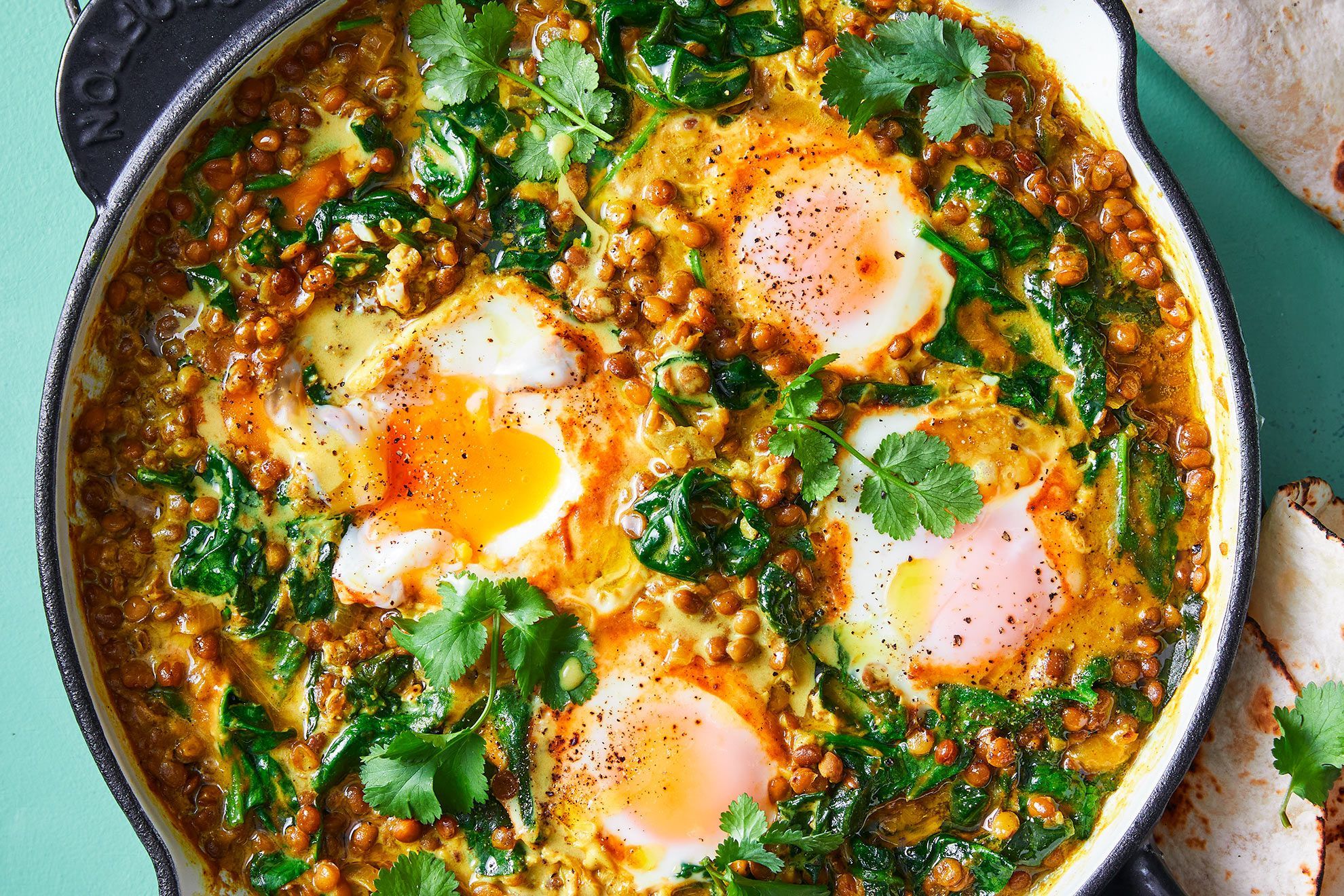 Egg, lentil and coconut curry