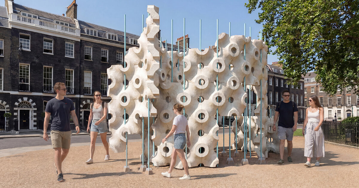 hypha-lume mycelium pavilion maps human movement through light