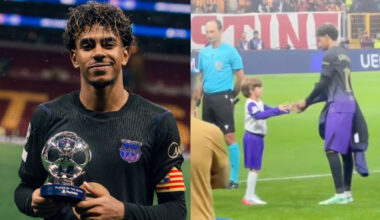 Young fan asks Lamine Yamal for his jersey before kickoff, and the soccer star doesn't hesitate