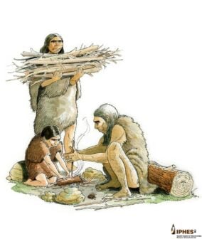Neanderthal Artist Impression Wooden Tool