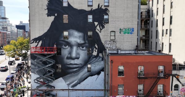 Jean-Michel Basquiat mural, painted by Kiwi, shines in New York