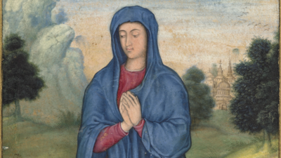 Around 1600, a Mughal artist painted the Virgin Mary after European images reached Emperor Akbar's court; 426 years later, the tiny painting sold in London for £152,400, more than three times its highest estimate