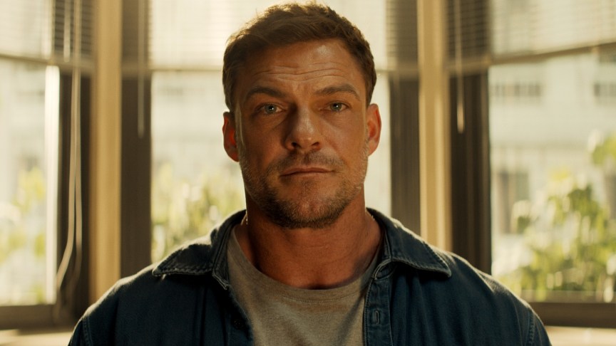 Alan Ritchson in a production still from Reacher season 4.
