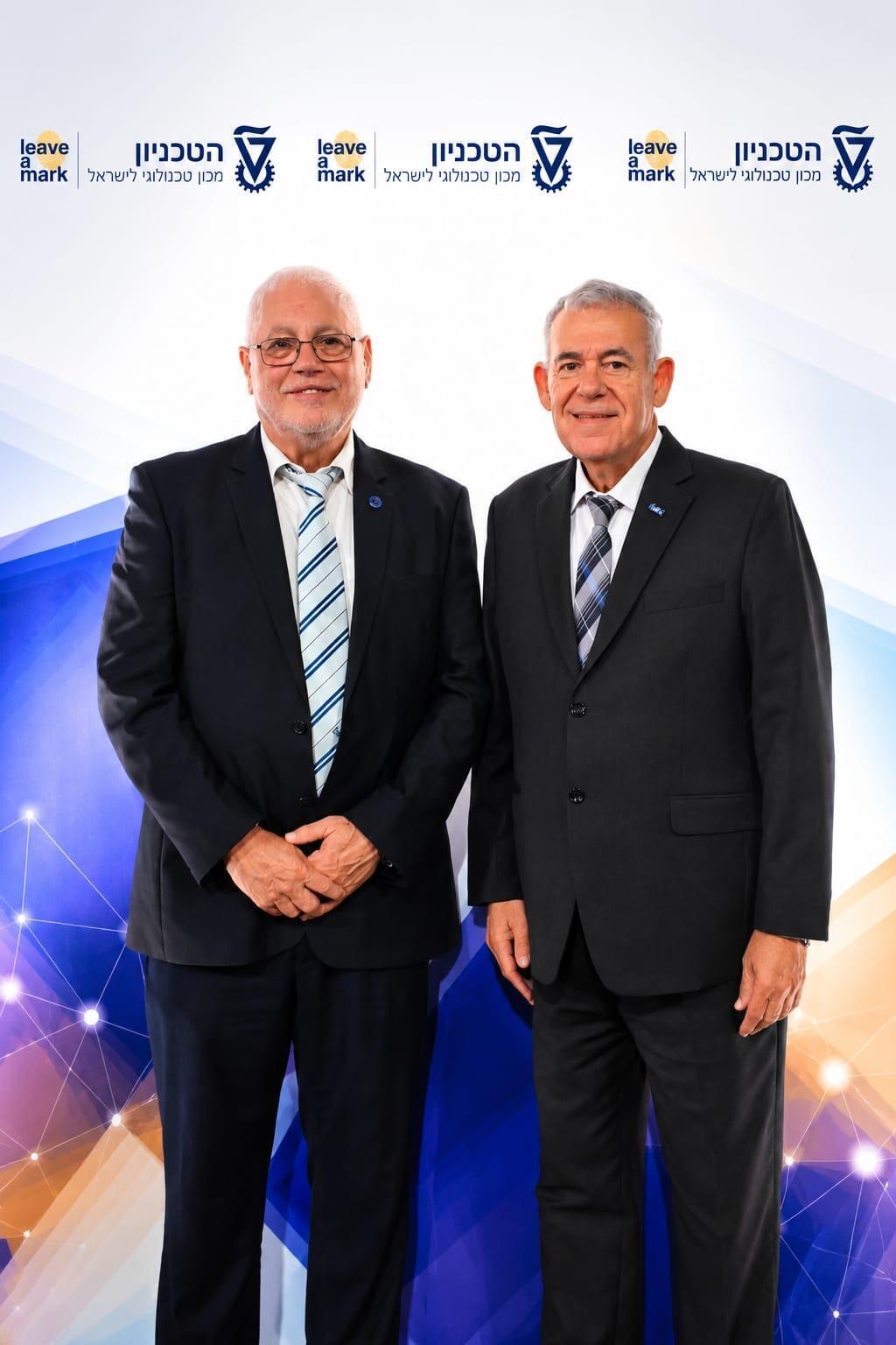 Technion President Prof. Uri Sivan and Israel Aerospace Industries Chairman of the Board Boaz Levy (Photo: Technion) (from right to left): Boaz Levy, Chairman of the Board of Israel Aerospace Industries (IAI), and Prof. Uri Sivan, President of the Technion