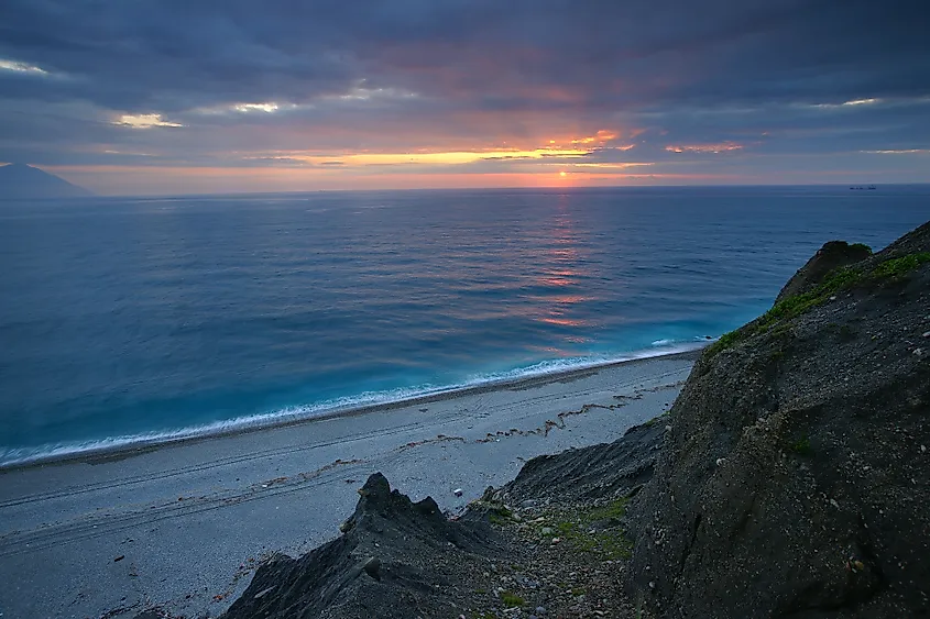 The Pacific coastline at Hualien, Taiwan.