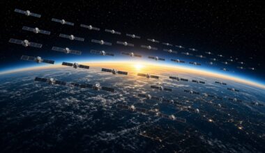 Concept rendering of SpaceX Starmind constellation via Grok