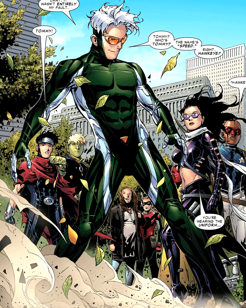 Tommy Maximoff/Speed superhero costume in Marvel Comics.