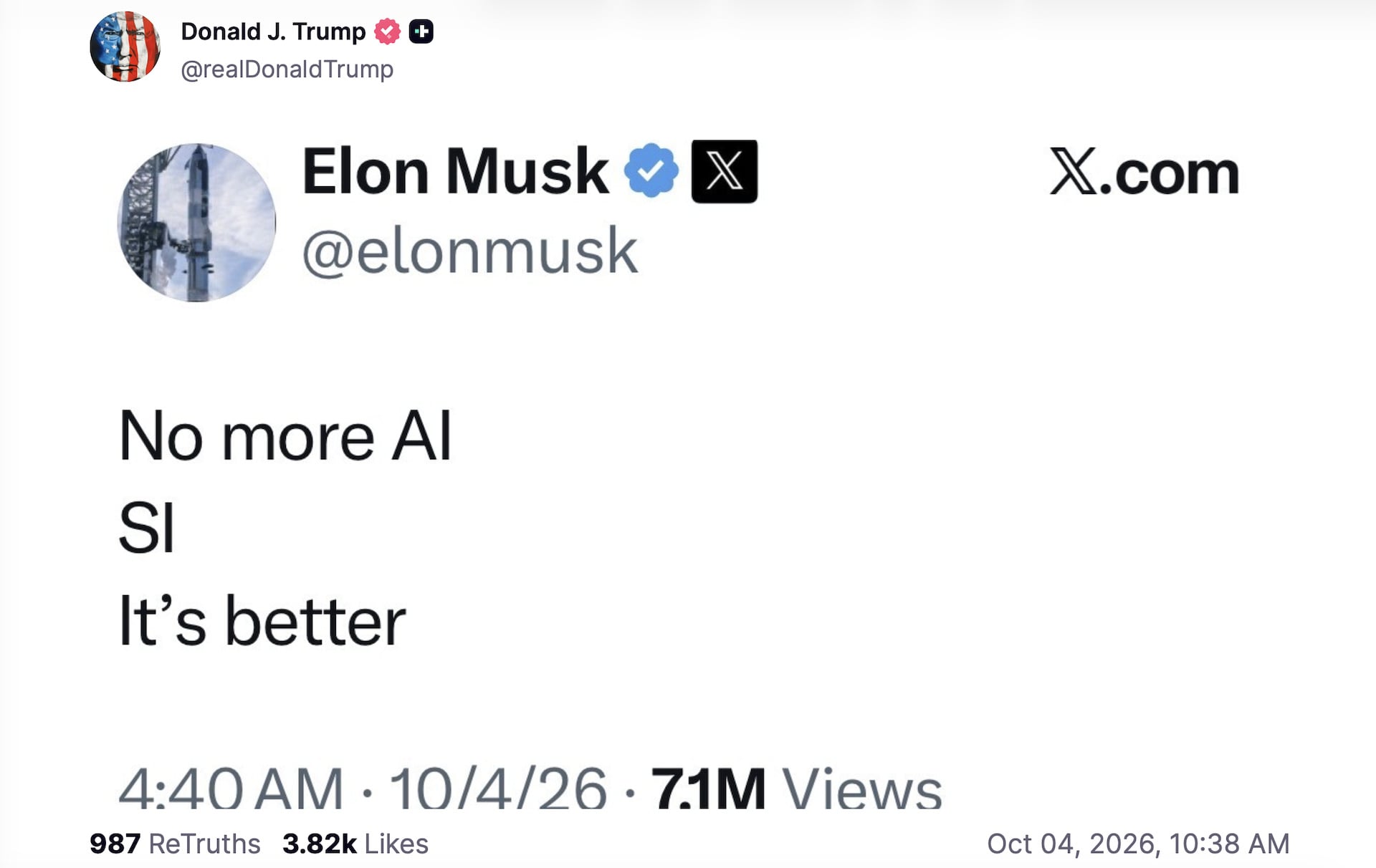 Trump Truth Social Super Intelligence