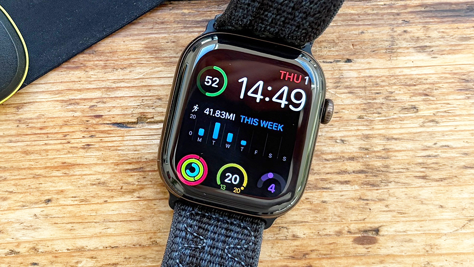 Close-up of the Apple Watch 12 home screen; the daily Readiness Score as one of several widgets shown