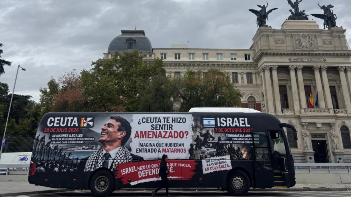 Madrid bus campaign links Ceuta border breach to Oct. 7 attacks - Israel & Jewish News