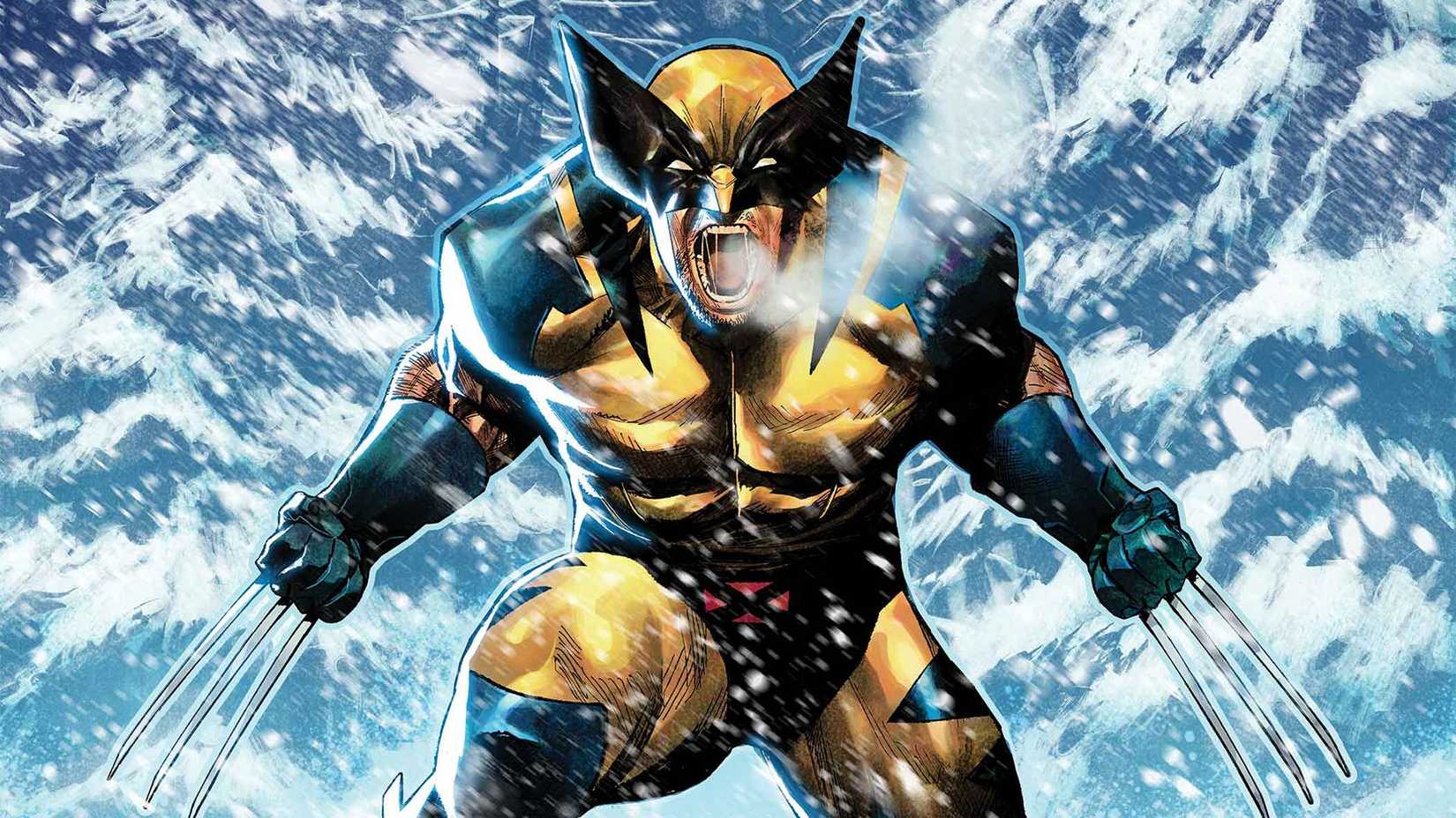 Wolverine roars with his claws unsheathed in the snow in Marvel Comics-1