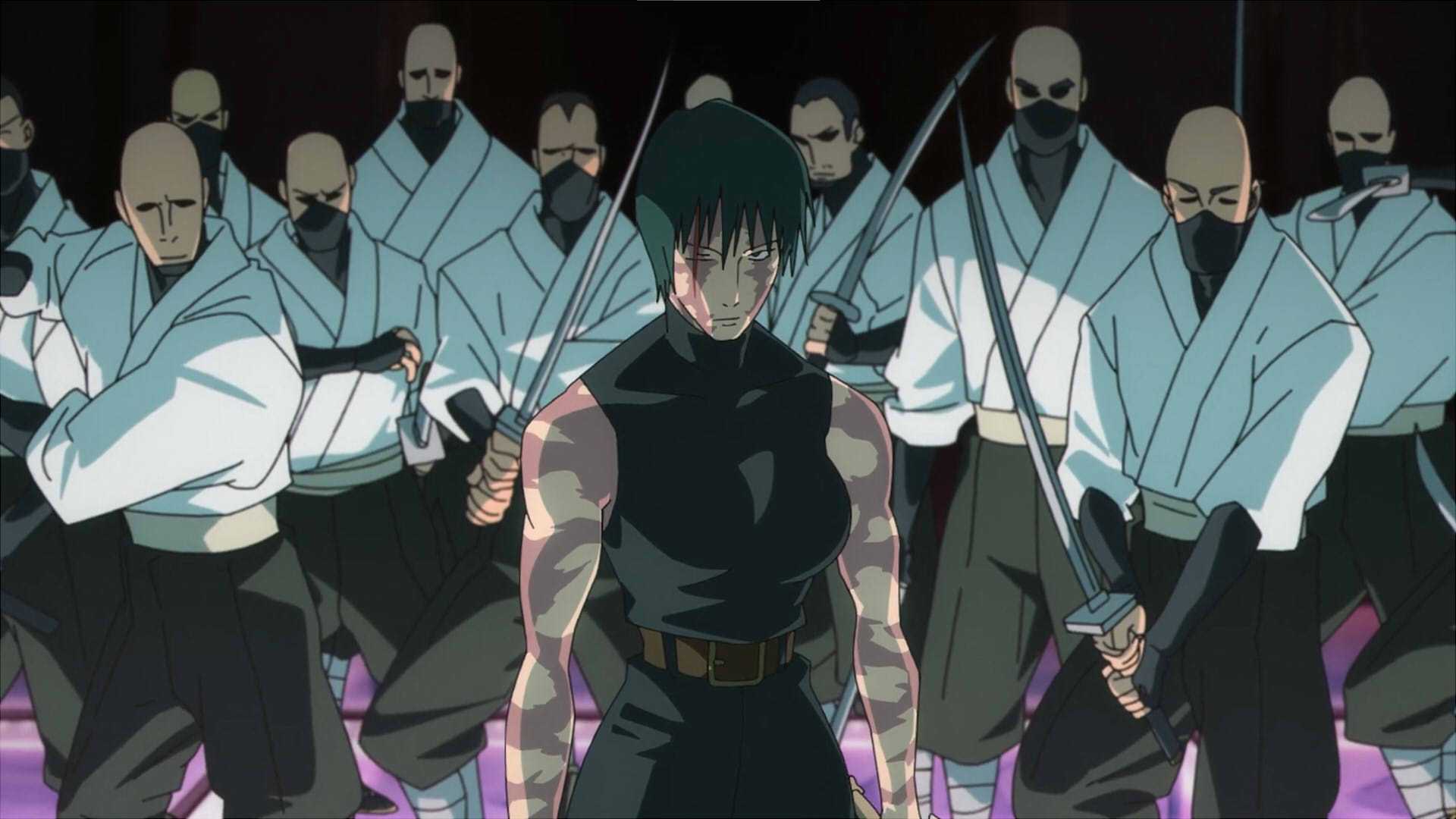 Maki Zenin is surrounded by the Kukuru Unit in JJK Season 3 Episode 5.