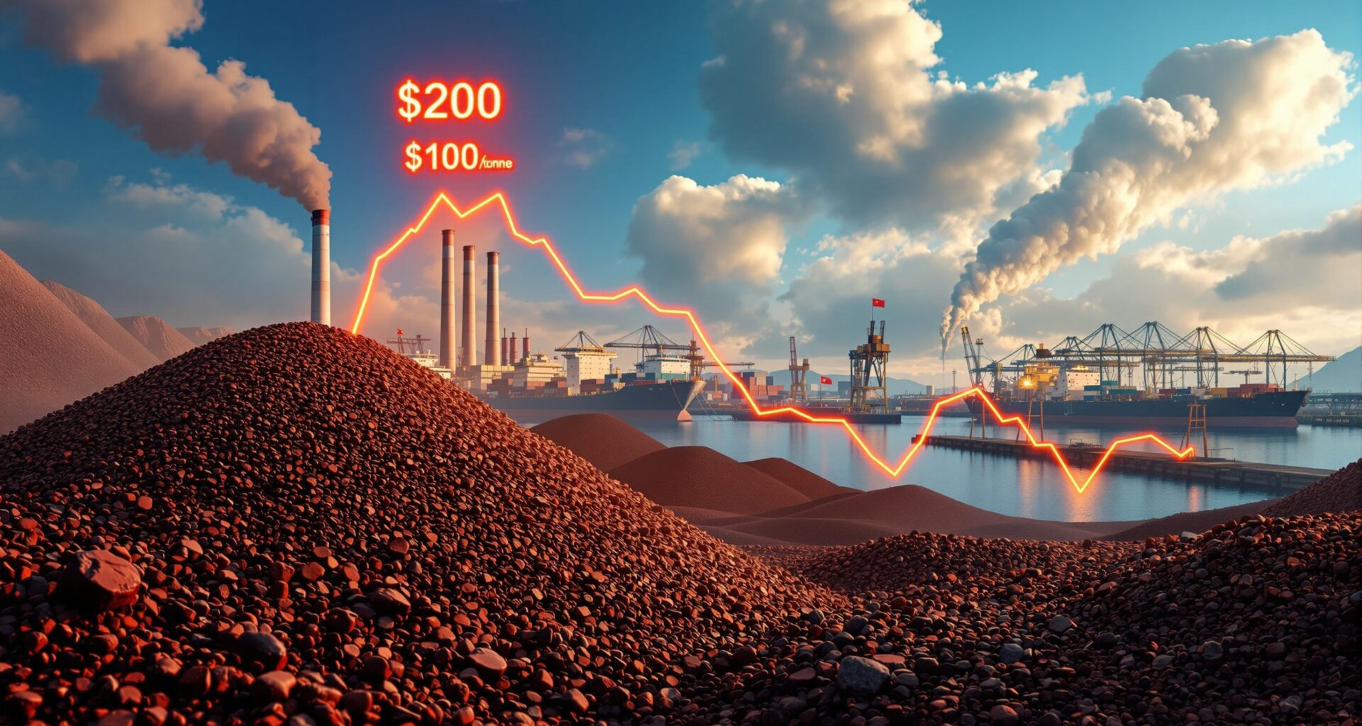 Iron ore pricing correction with market trends.