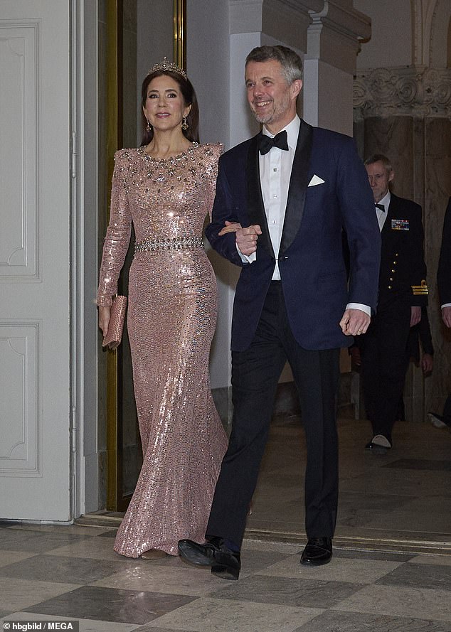 King Frederik of Denmark¿s 2025 salary - shared with Queen Mary - was 129.7 million kroner. A rise to 134.6 million kroner has been proposed for 2026. The couple are seen in February 2025