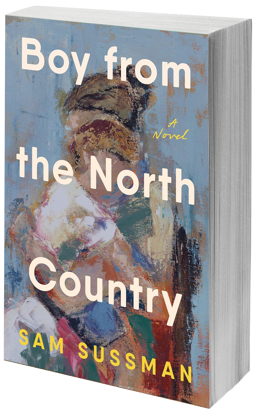 book cover painting boy hugging mom