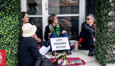 Priests chain themselves to MP's Auckland office over Gaza stance