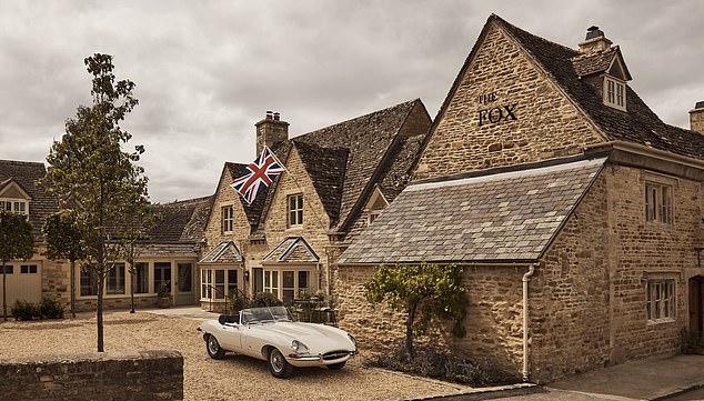 The Fox (pictured), Bamford’s latest business venture, is a 'million miles from a traditional Cotswolds pub', according to Jane, though she notes that it has two 'traditional' rooms off the main bar