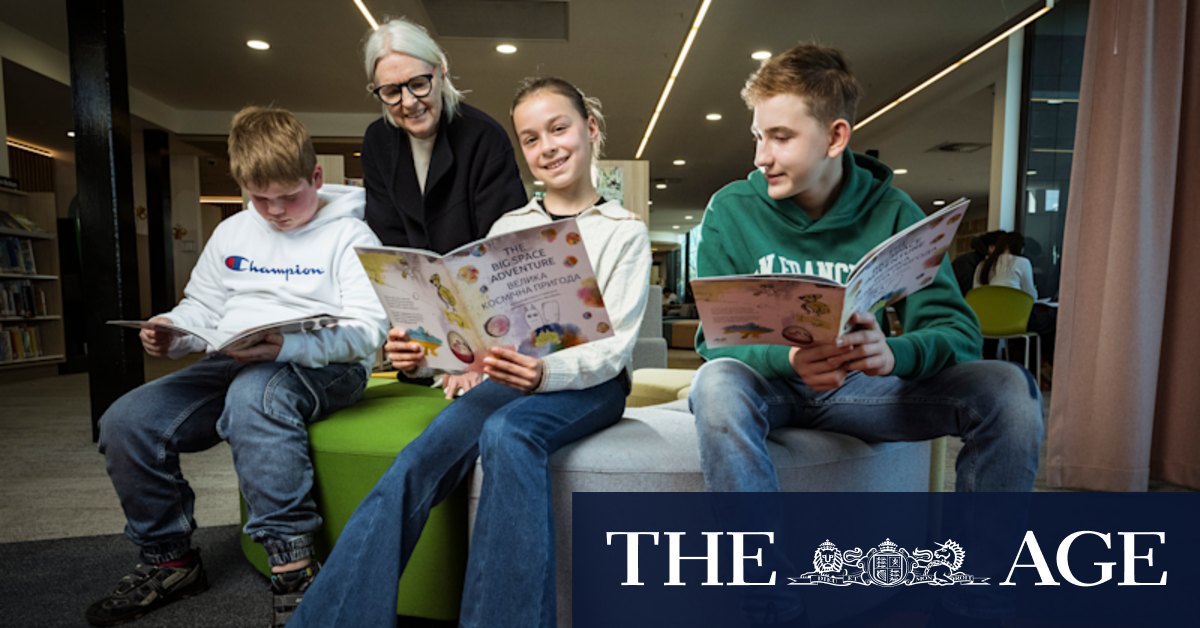 Ukrainian refugee children create space travel book to process war