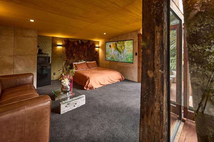 Maison Blanc Lodge, in Titirangi, Auckland, is on the market for sale. Photo / Supplied