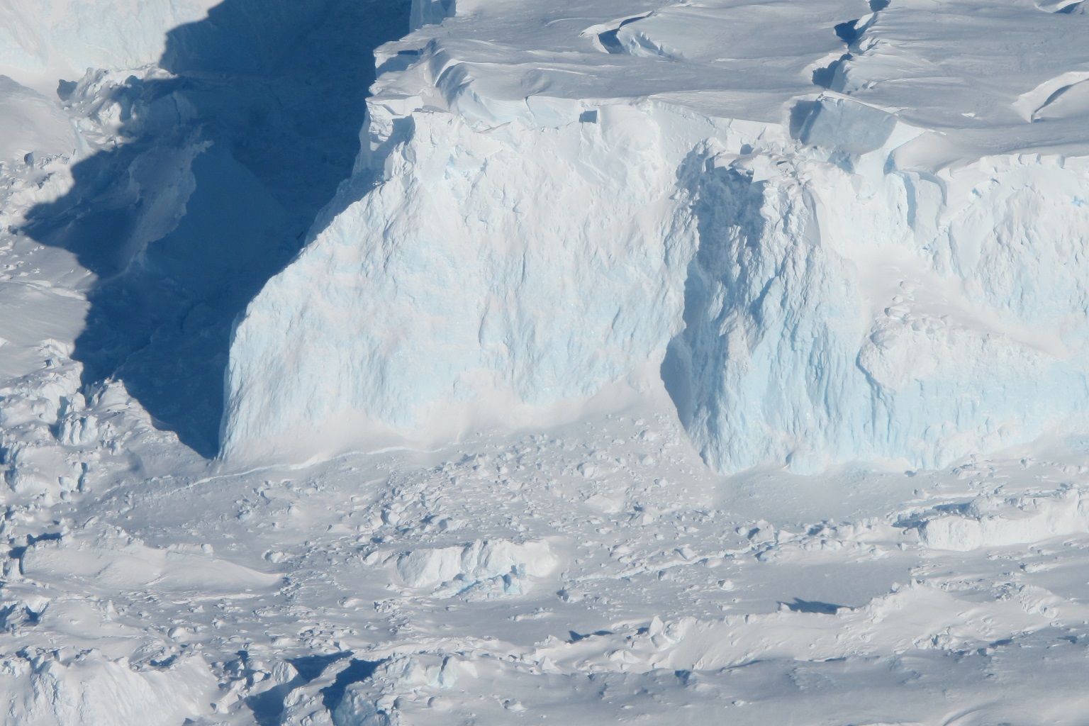 The Thwaites Ice Shelf, photographed from the IceBridge DC-8 in 2012.