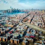 A city viewed from above.