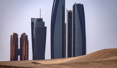 TOPSHOT - This picture shows a view of the Abu Dhabi skyline on May 14, 2025. (Photo by FADEL SENNA / AFP) (Photo by FADEL SENNA/AFP via Getty Images)