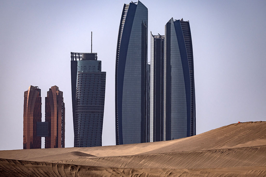 TOPSHOT - This picture shows a view of the Abu Dhabi skyline on May 14, 2025. (Photo by FADEL SENNA / AFP) (Photo by FADEL SENNA/AFP via Getty Images)