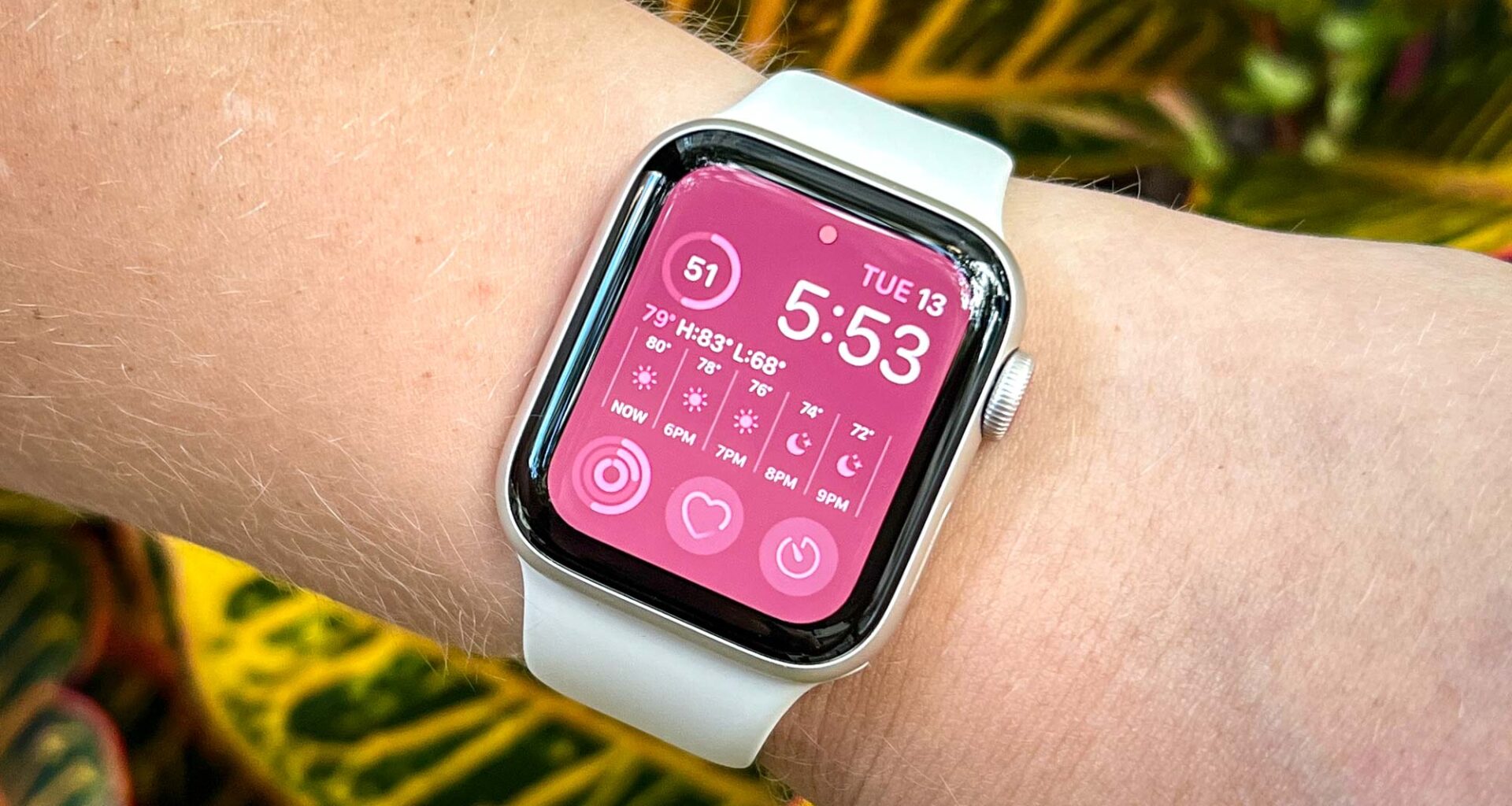 Apple Watch SE (2022) shown on wrist