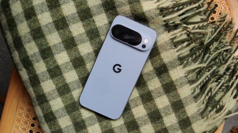 Google Pixel 10 Pro on blanket back