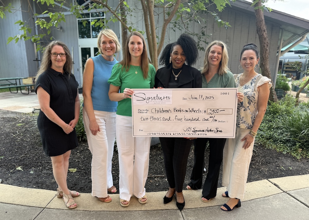 The John Cooper School presents $2,500 to Children’s Books on Wheels
