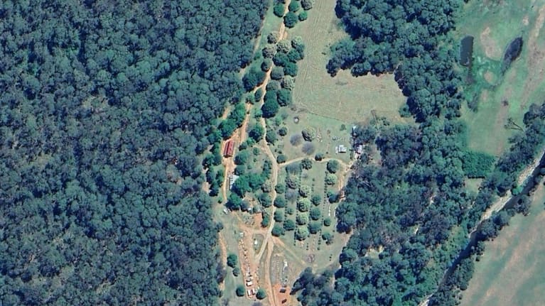 The property where police were attacked in Porepunka, Victoria.