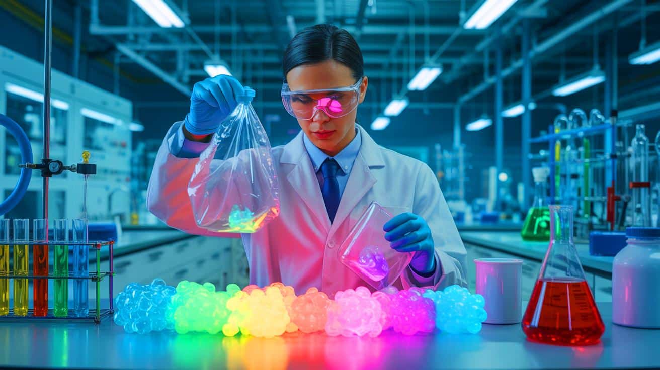 Illustration of a plastic bag floating in the ocean.