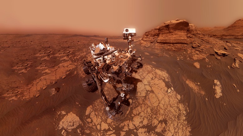 Mars rover on the surface of Mars
